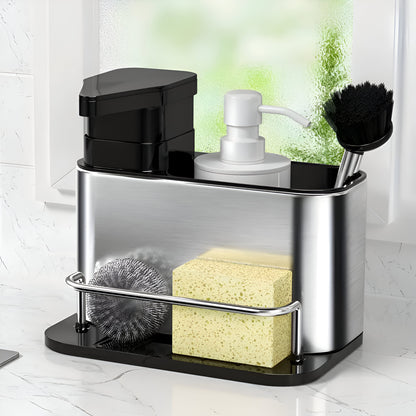 3-in-1 Kitchen Organizer Rack with Soap Dispenser