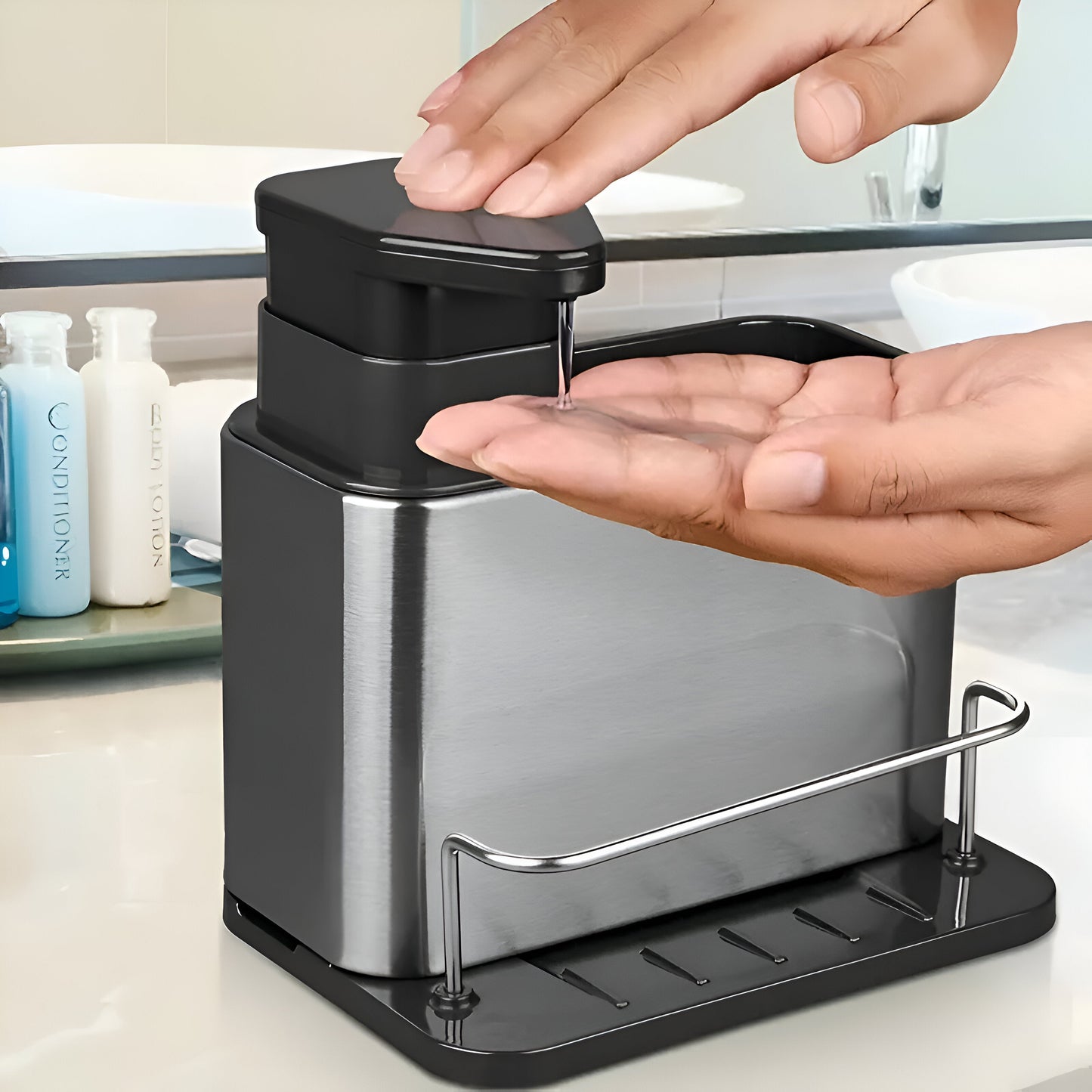 3-in-1 Kitchen Organizer Rack with Soap Dispenser